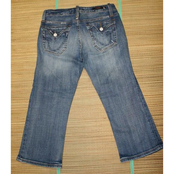 VIGOSS Flap Pocket Distressed crop Jean Capri 3 28 - Picture 1 of 6